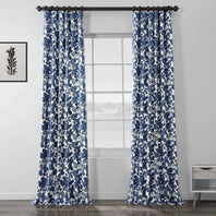 Fleur Blue Printed Cotton Curtain