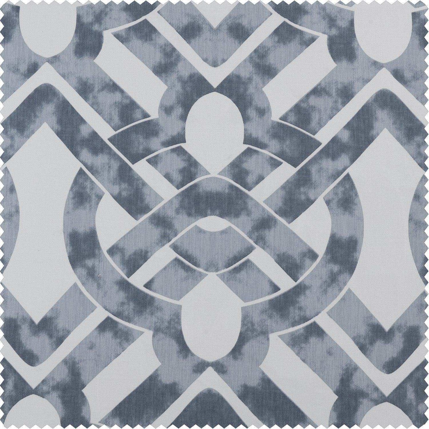 Celtic Blue Printed Cotton Twill Swatch - HalfPriceDrapes.com