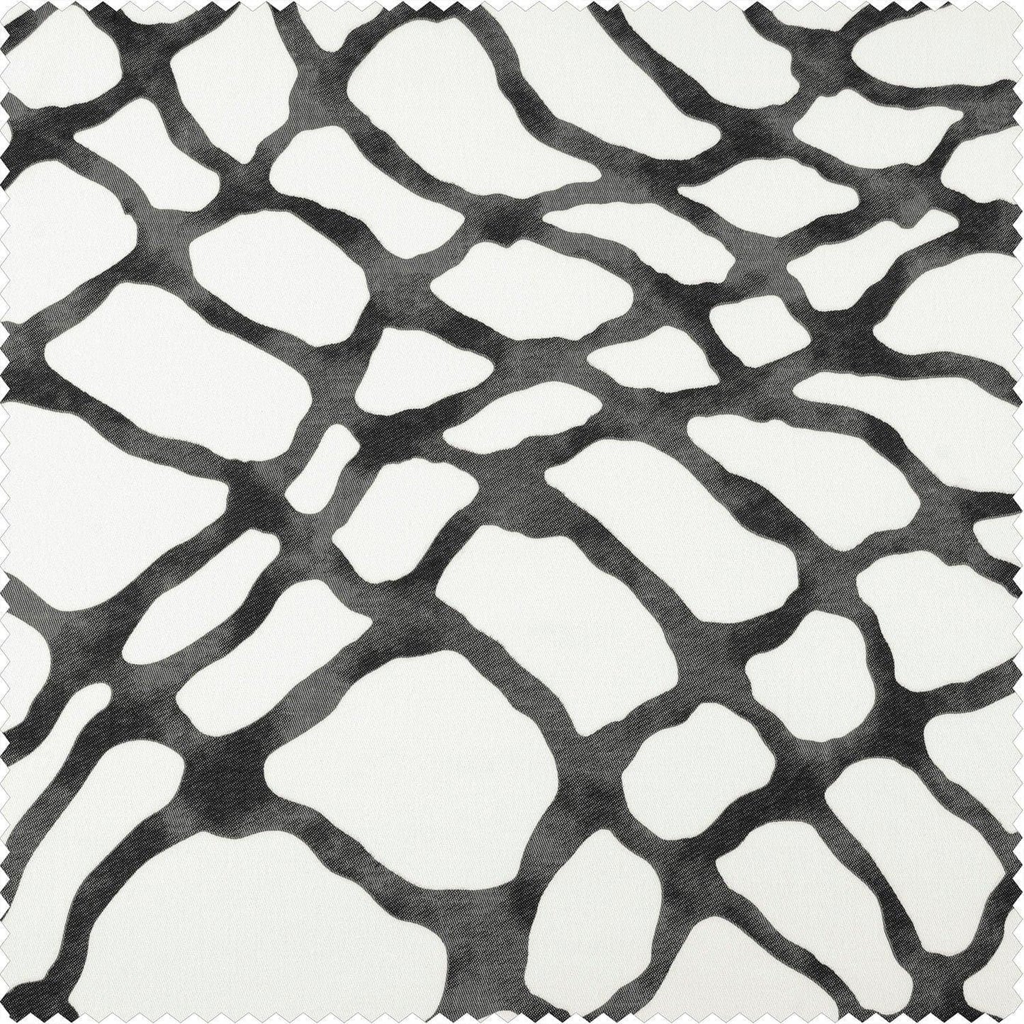 Ellis Black Printed Cotton Swatch - HalfPriceDrapes.com