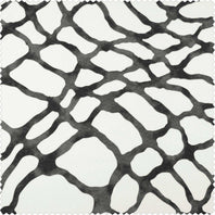 Ellis Black Printed Cotton Swatch - HalfPriceDrapes.com