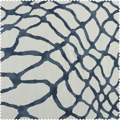 Ellis Blue Abstract Printed Cotton Custom Curtain