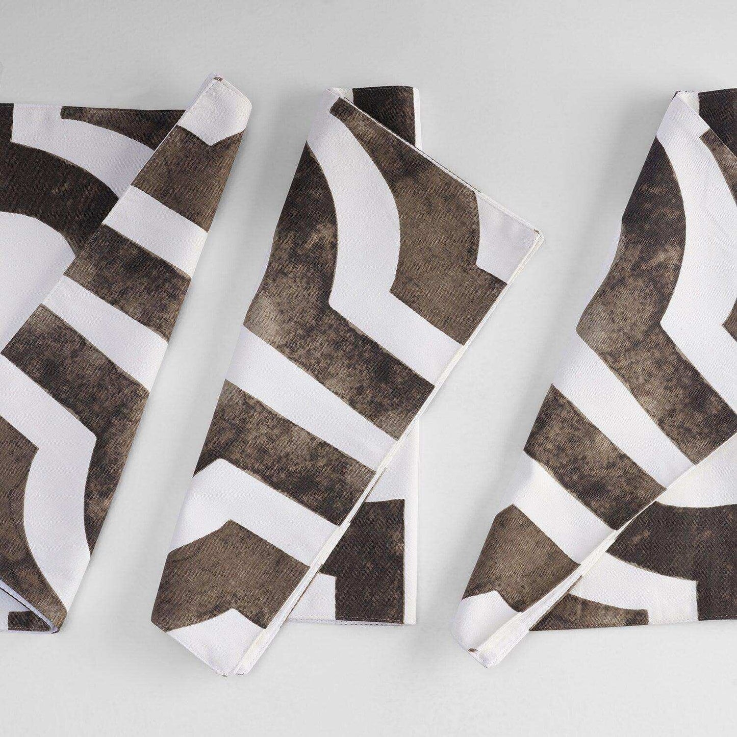 Mecca Brown Printed Cotton Table Runners & Placemats
