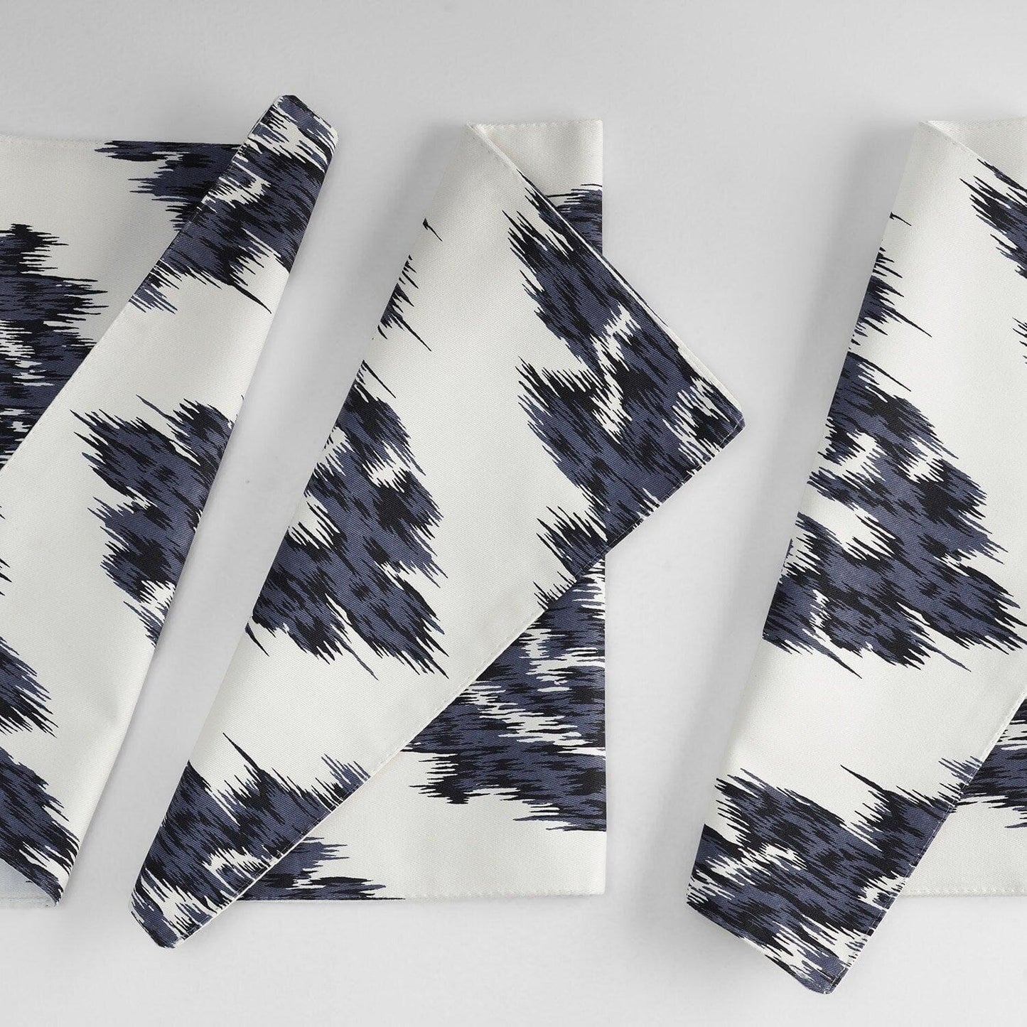 Ikat Blue Printed Cotton Table Runners & Placemats