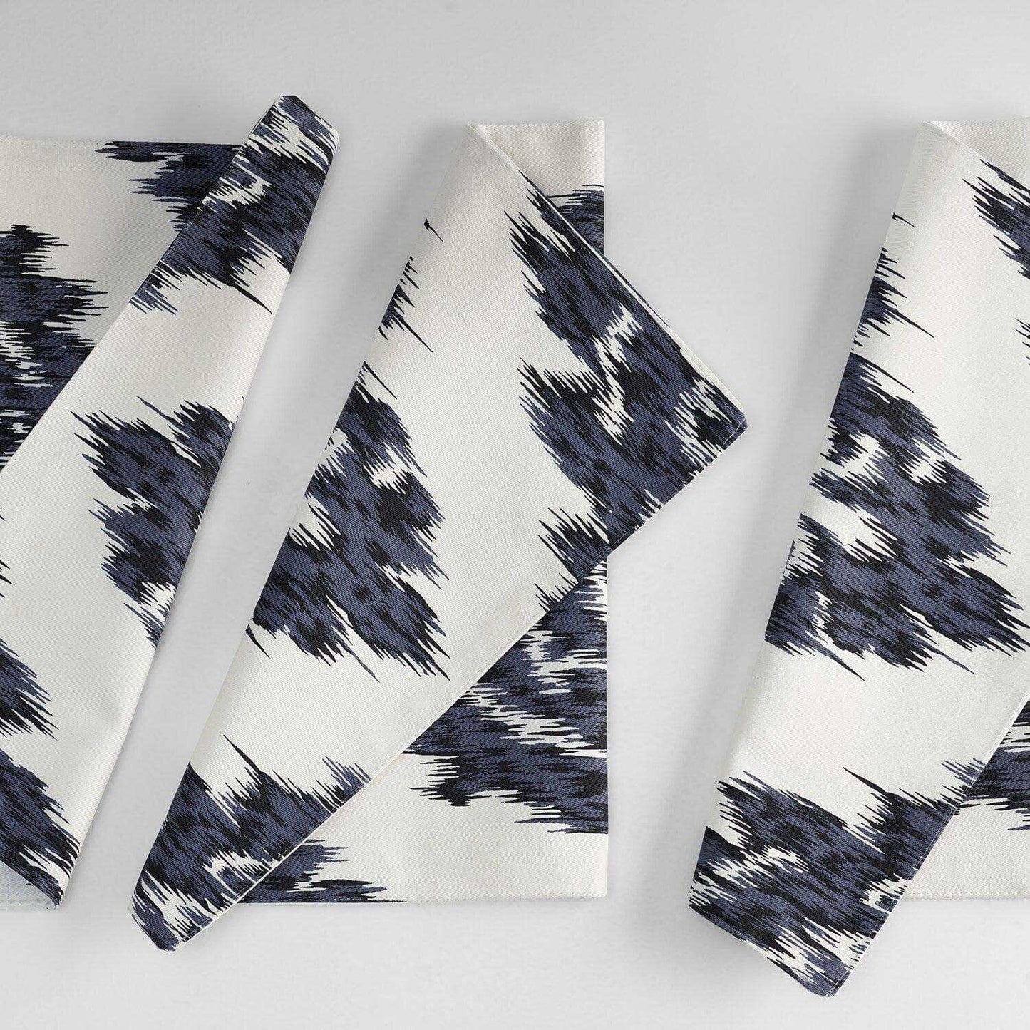 Ikat Blue Printed Cotton Table Runners & Placemats