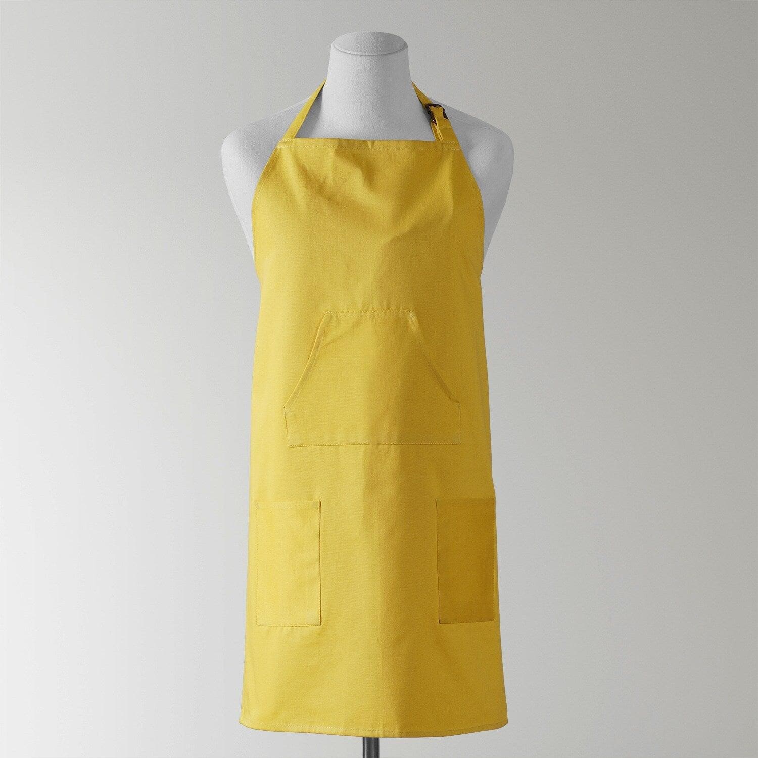 Mustard Yellow Solid Cotton Apron