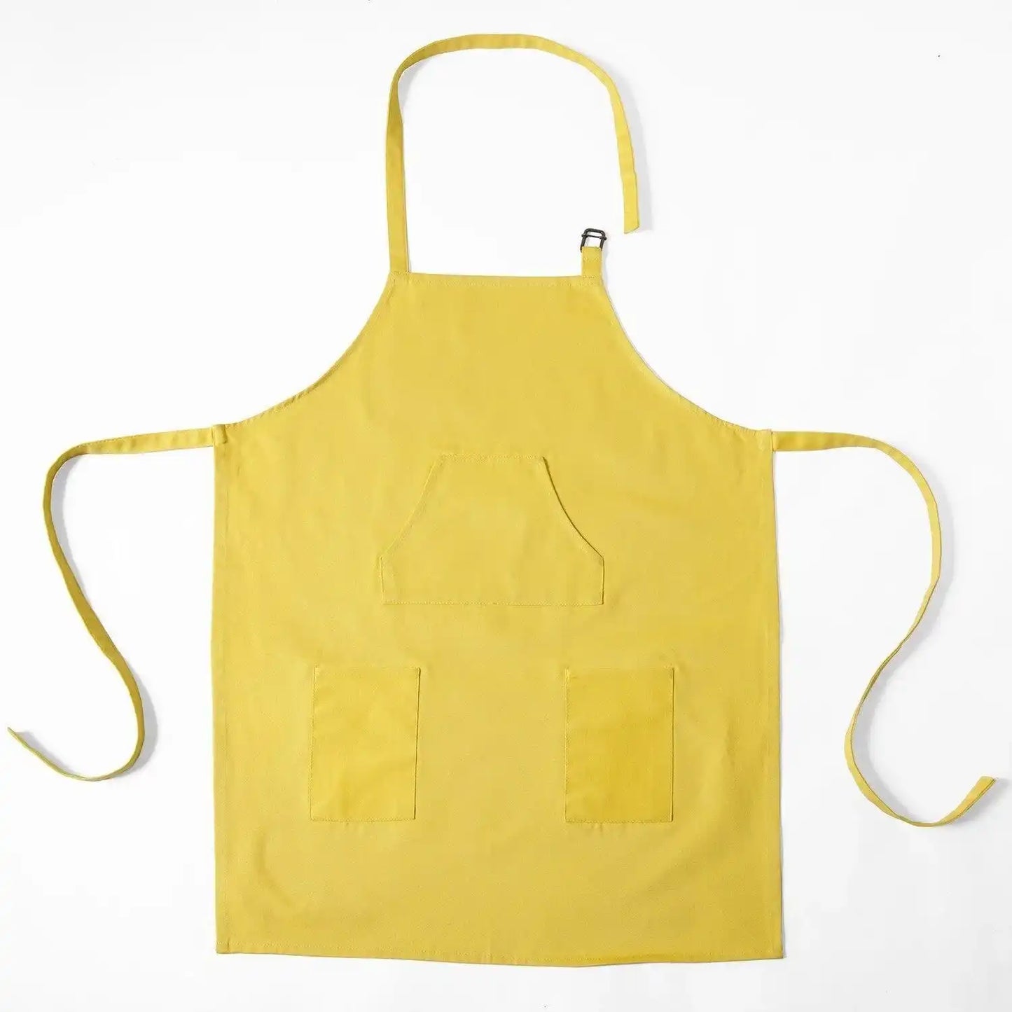 Mustard Yellow Solid Cotton Apron - HalfPriceDrapes.com