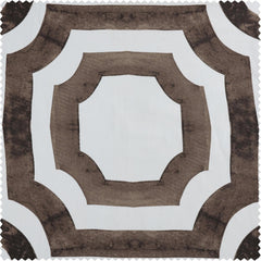 Mecca Brown Geometric Printed Cotton Tie-Up Window Shade