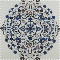 Kerala Blue Printed Cotton Swatch - HalfPriceDrapes.com