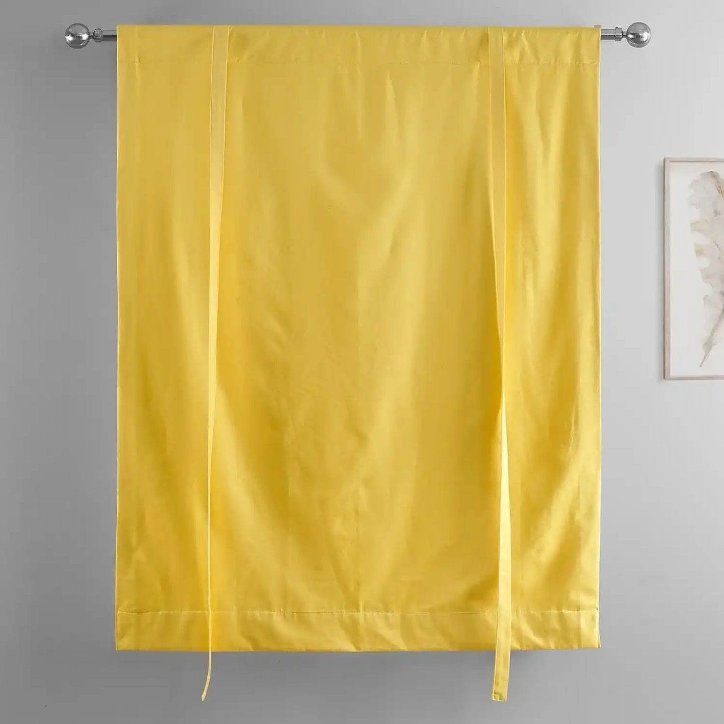 Mustard Yellow Solid Cotton Tie-Up Window Shade - HalfPriceDrapes.com
