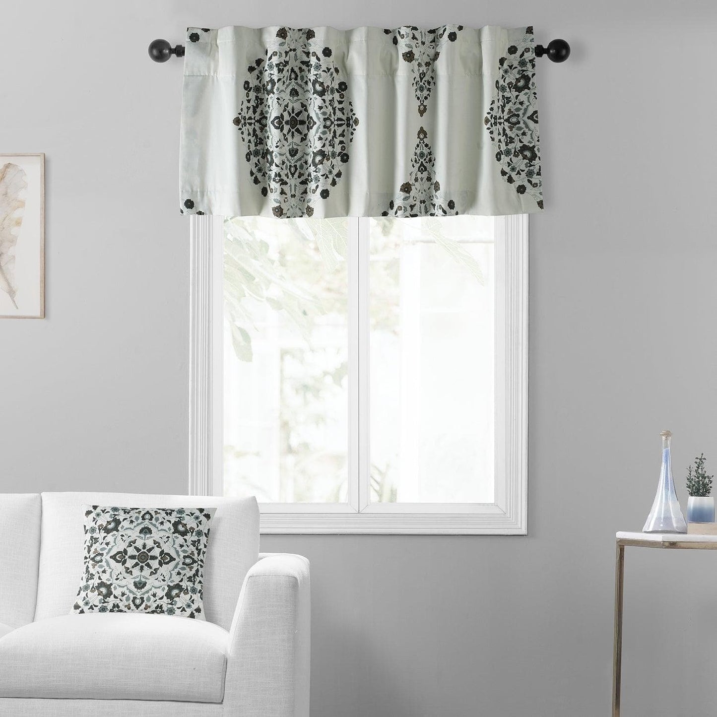 Kerala Cocoa Printed Cotton Window Valance - HalfPriceDrapes.com