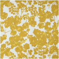 Fleur Gold Printed Cotton Swatch - HalfPriceDrapes.com