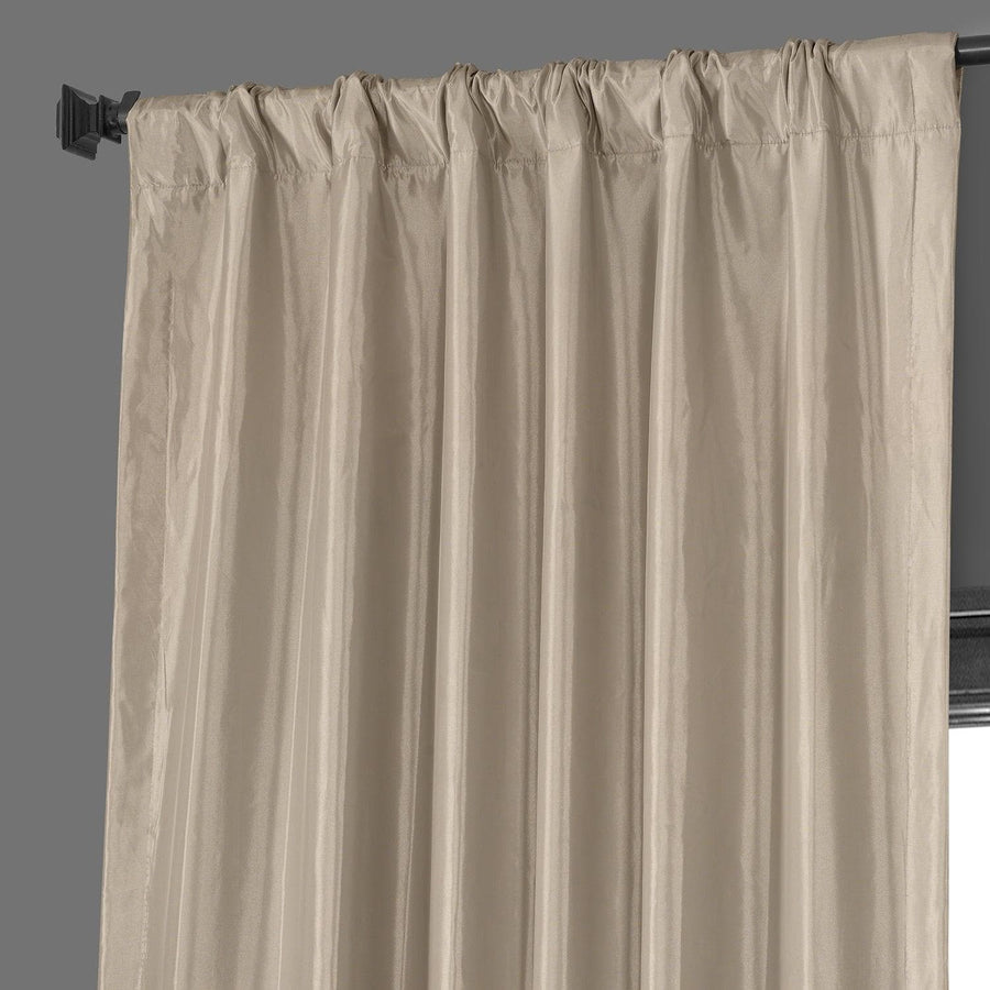 Antique Beige Faux Silk Taffeta Blackout Curtain