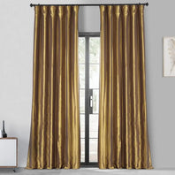 Golden Spice Faux Silk Taffeta Blackout Curtain