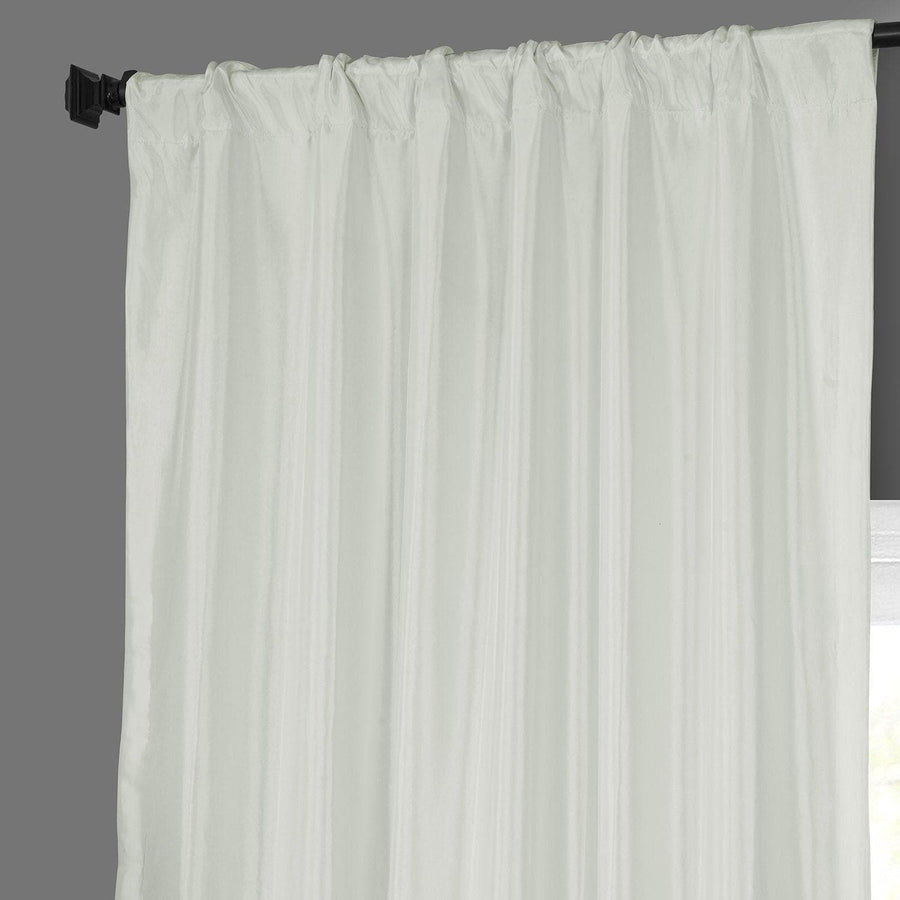 Cream Solid Faux Silk Taffeta Curtain