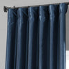 Navy Blue Solid Faux Silk Taffeta Curtain