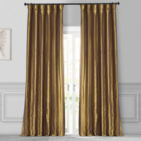 Golden Spice Solid Faux Silk Taffeta Curtain