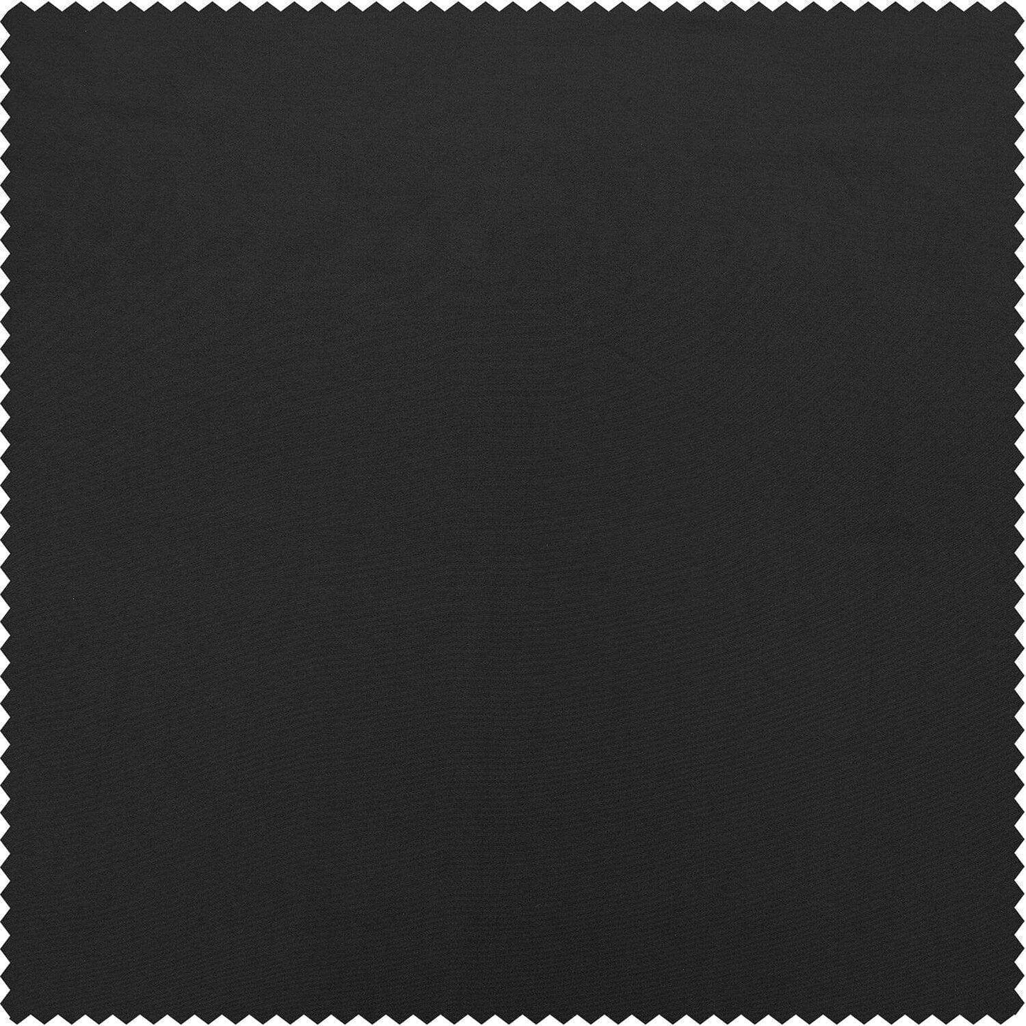 Jet Black Solid Faux Silk Taffeta Swatch