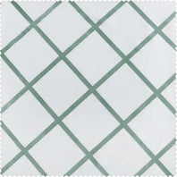 Pavillion White & Green Designer Flocked Swatch - HalfPriceDrapes.com