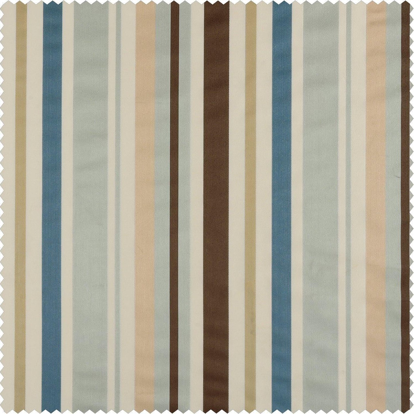 Woodcroft Gold & Blue Designer Striped Faux Silk Swatch - HalfPriceDrapes.com