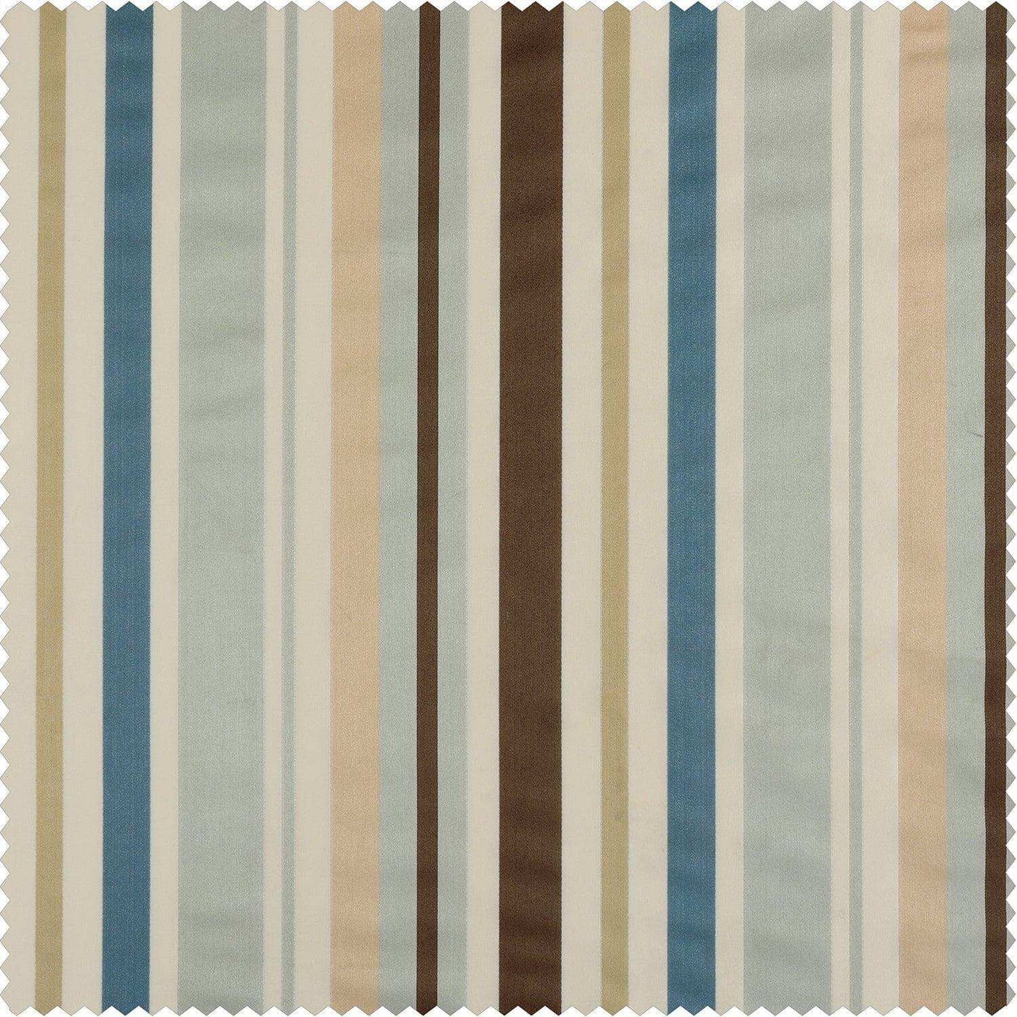Woodcroft Gold & Blue Designer Striped Faux Silk Swatch - HalfPriceDrapes.com