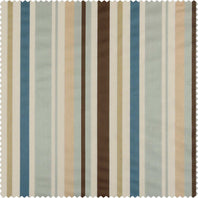 Woodcroft Gold & Blue Designer Striped Faux Silk Swatch - HalfPriceDrapes.com