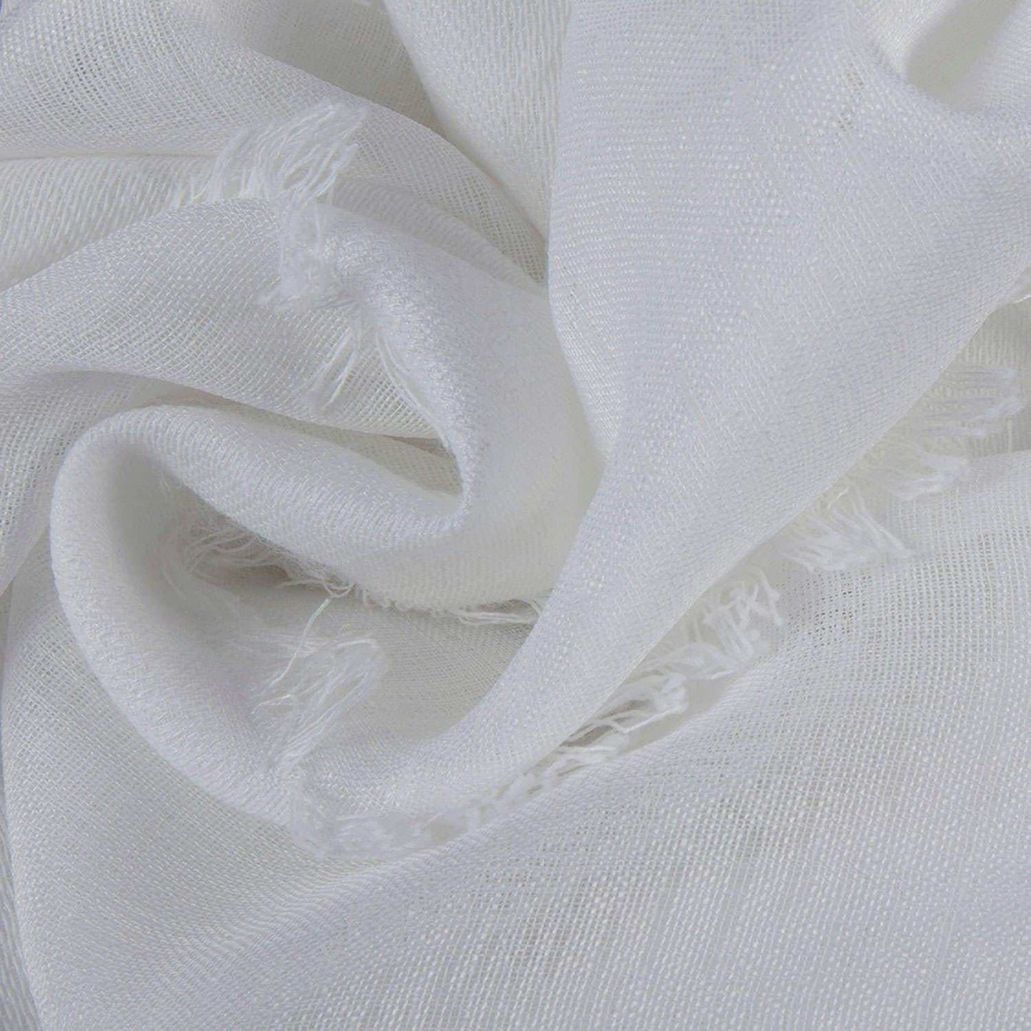 Antares White Patterned Linen Sheer Sheer Swatch - HalfPriceDrapes.com