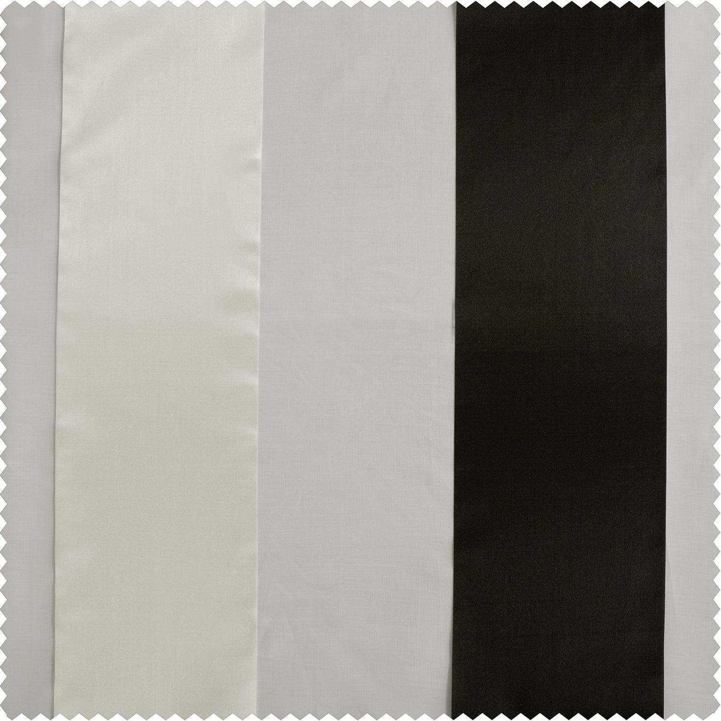 Buffed Black & White Organza Vertical Stripe Sheer Swatch - HalfPriceDrapes.com