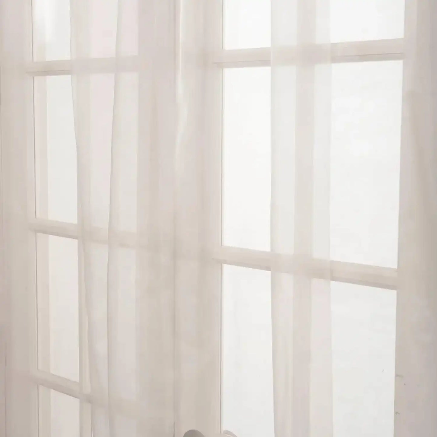 Off White Solid Faux Organza Sheer Swatch - HalfPriceDrapes.com