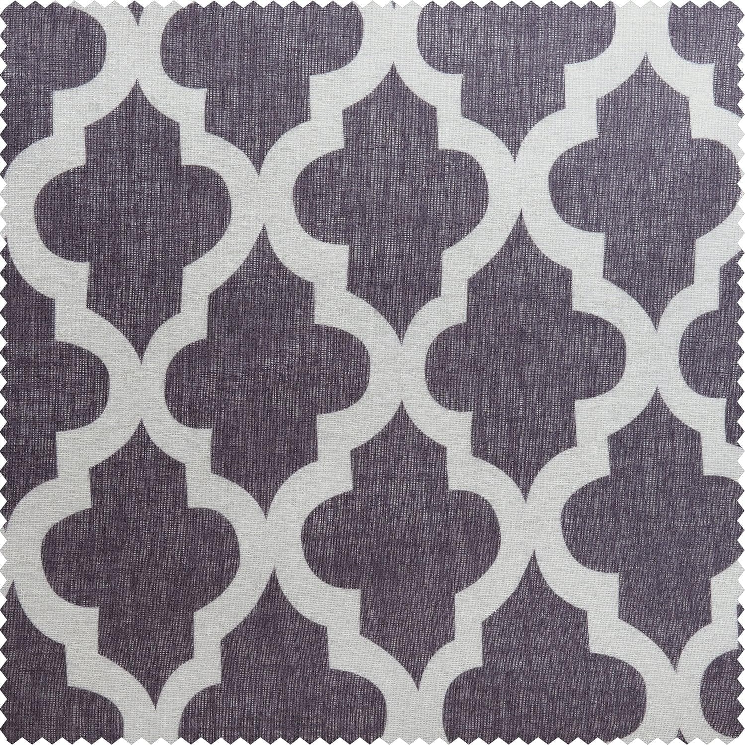 Birmingham Mulberry Geometric Grommet Printed Polyester Sheer Curtain