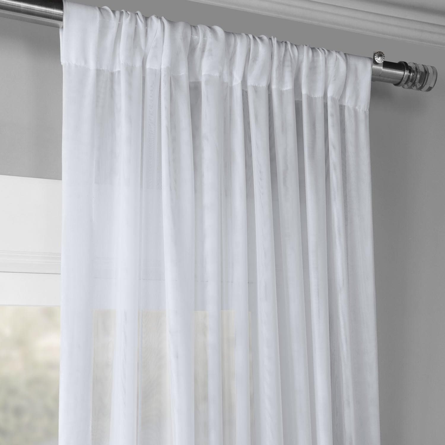 Double Layered White Sheer Curtain
