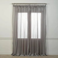 Solid Grey Extra Wide Voile Sheer Curtain - HalfPriceDrapes.com