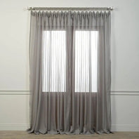Solid Grey Extra Wide Voile Sheer Curtain - HalfPriceDrapes.com