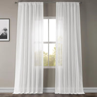 White Orchid Textured Faux Linen Sheer Curtain