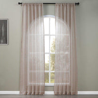 Light Grey Open Weave Linen Blend Curtain