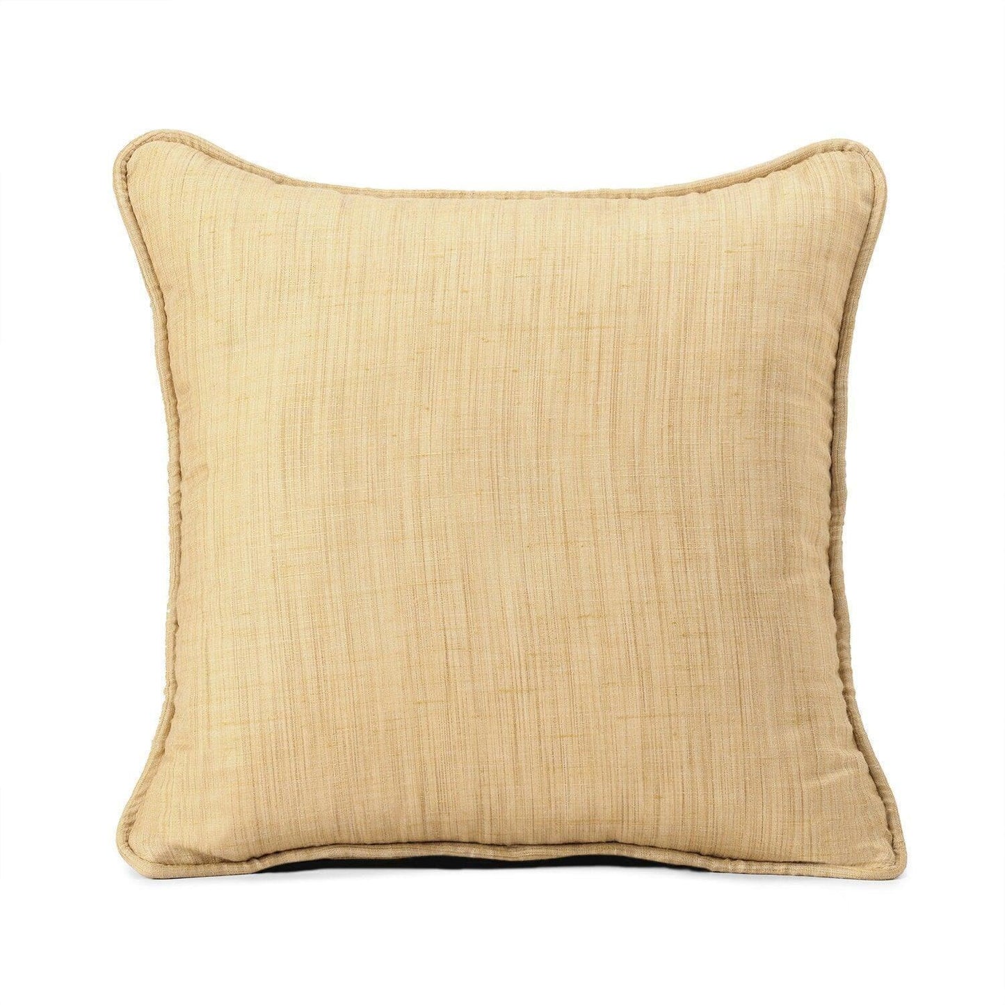 Tan Designer Shantung Faux Silk Cushion Covers - Pair (2 pcs.)