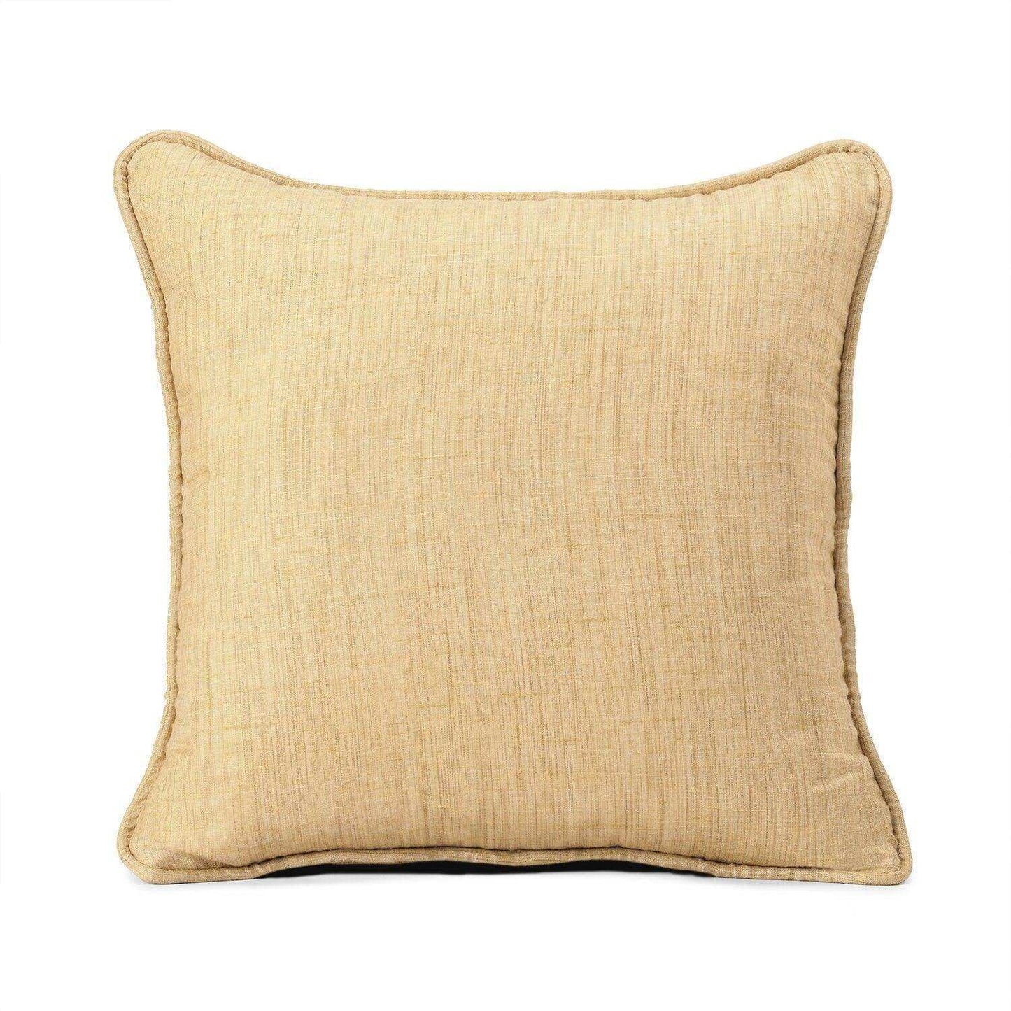 Tan Designer Shantung Faux Silk Cushion Covers - Pair (2 pcs.)