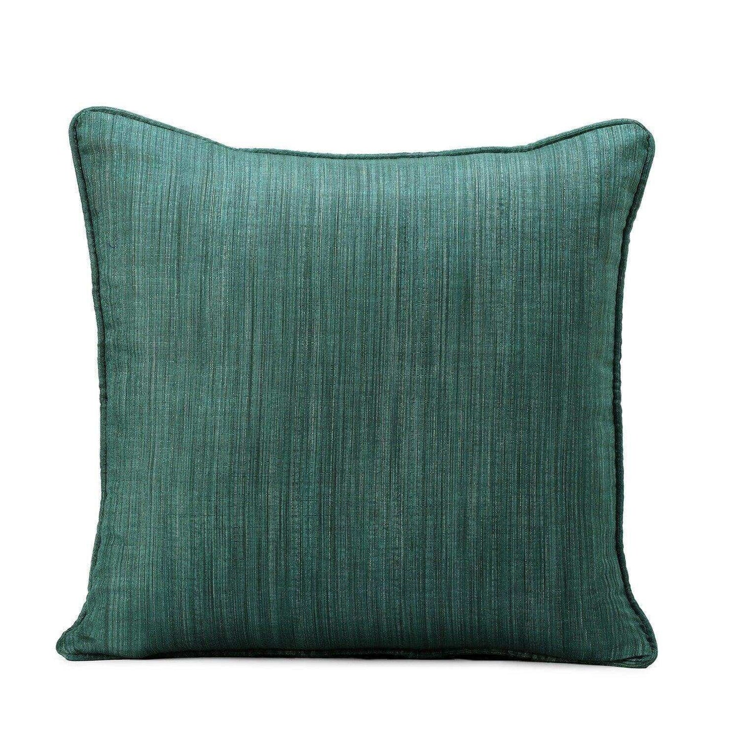 Basil Green Designer Shantung Faux Silk Cushion Covers - Pair (2 pcs.)