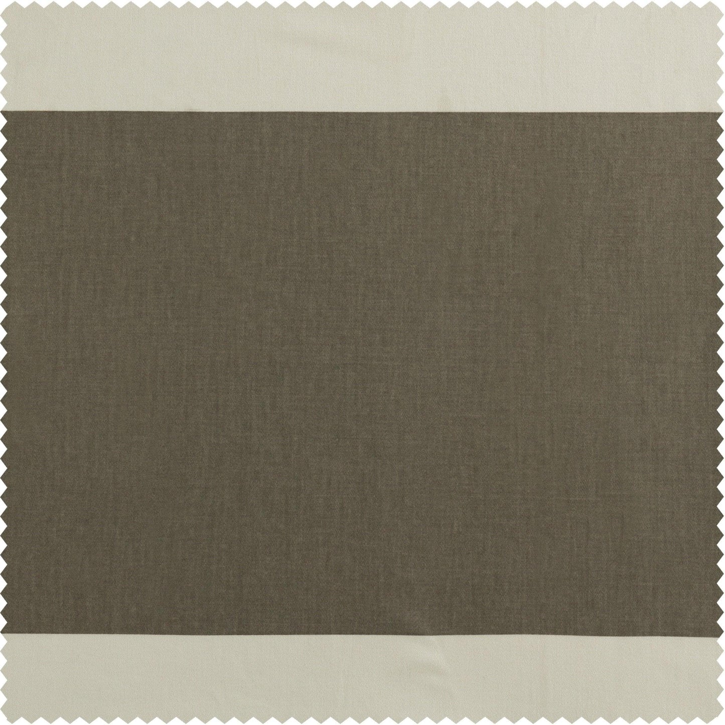 Thunder Tan & Off White Horizontal Striped Printed Cotton Custom Curtain - HalfPriceDrapes.com