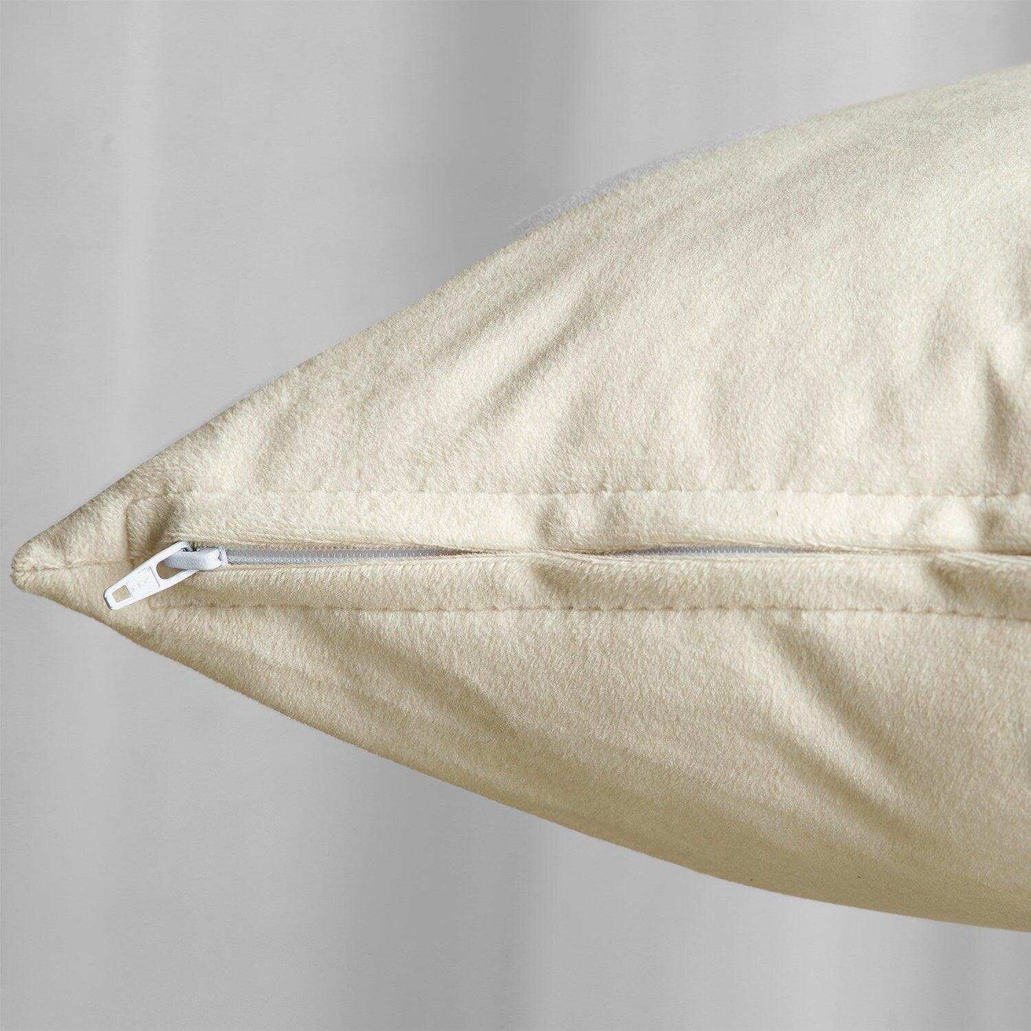 Alabaster Beige Signature Velvet Cushion Covers - Pair - HalfPriceDrapes.com
