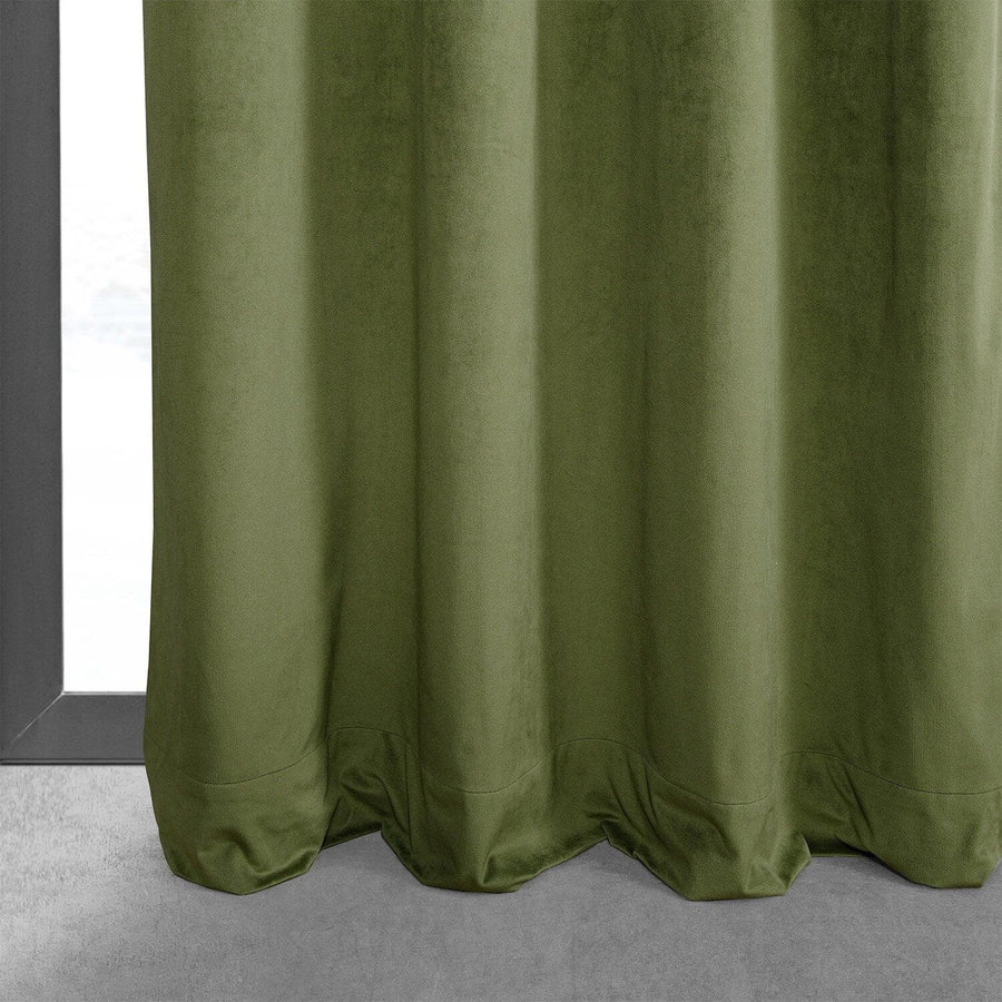 Basque Green Grommet Signature Velvet Blackout Curtain