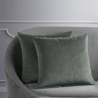 Natural Grey Signature Velvet Cushion Covers - Pair - HalfPriceDrapes.com