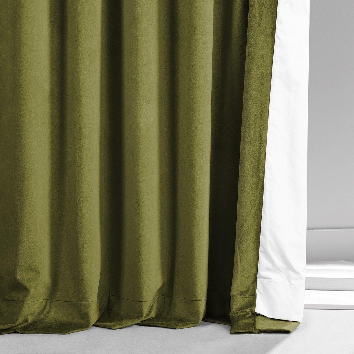Jalapeno Green Signature Plush Velvet Hotel Blackout Curtain - HalfPriceDrapes.com