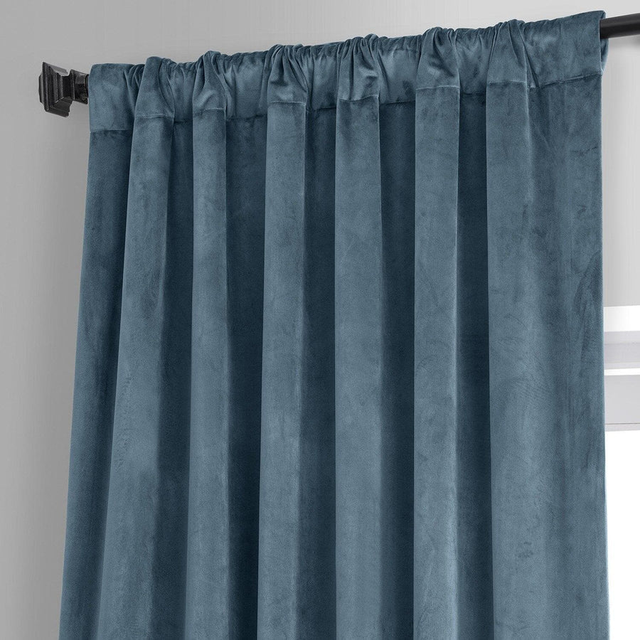 Oxford Blue Signature Plush Velvet Hotel Blackout Curtain