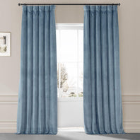 Copenhagen Blue Signature Plush Velvet Hotel Blackout Curtain - HalfPriceDrapes.com