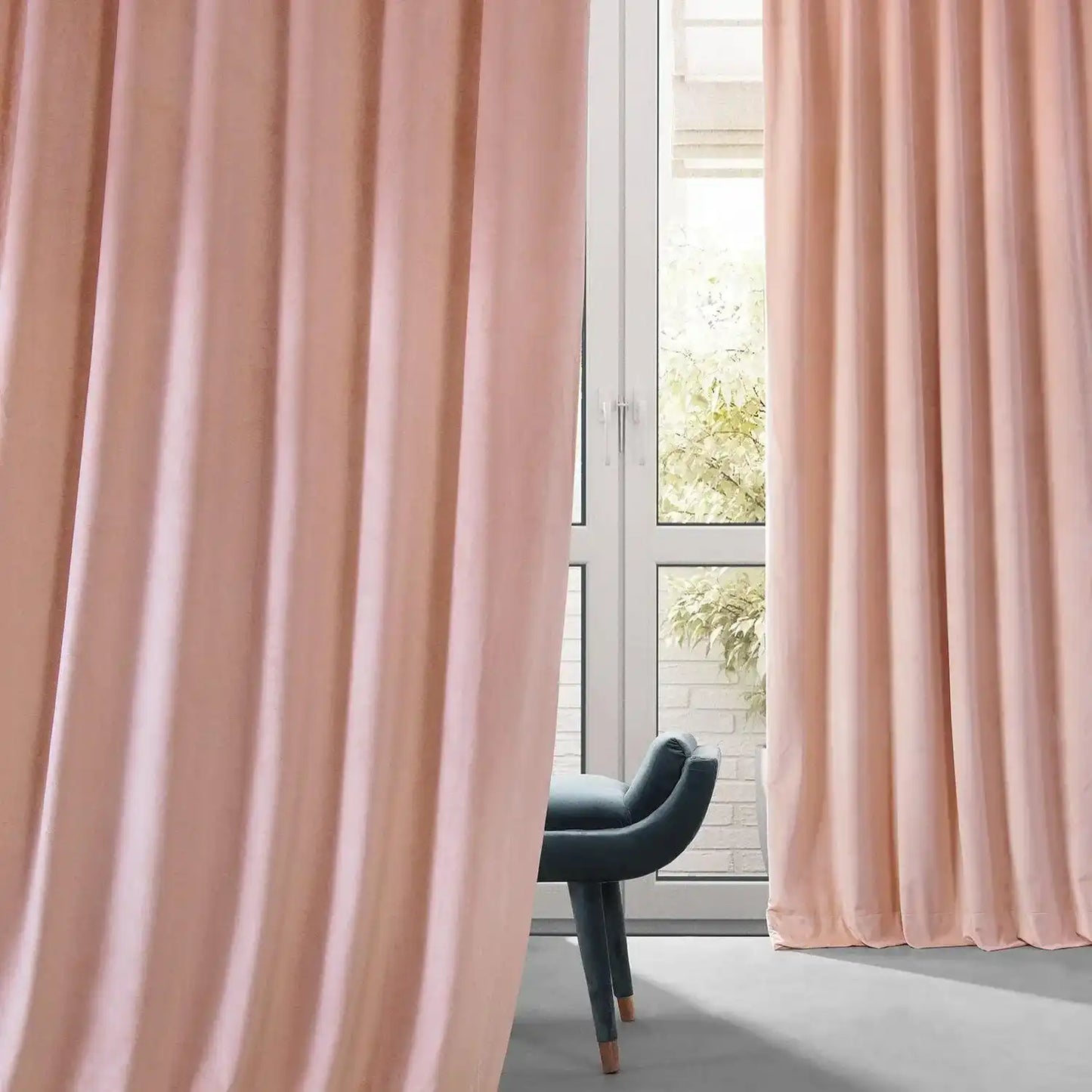 Apricot Blossom Signature Plush Velvet Hotel Blackout Curtain - HalfPriceDrapes.com