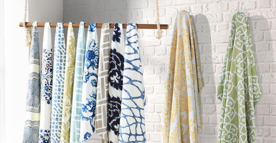 multiple patterned cotton curtains hanging