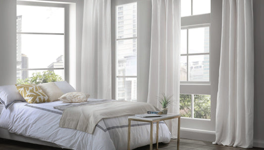 white linen curtains