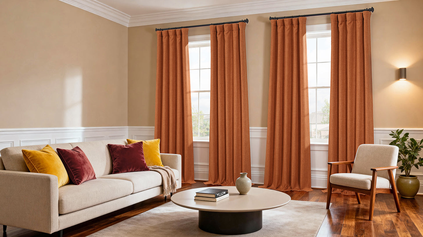 Custom Textured Faux Linen Curtains - HalfPriceDrapes.com