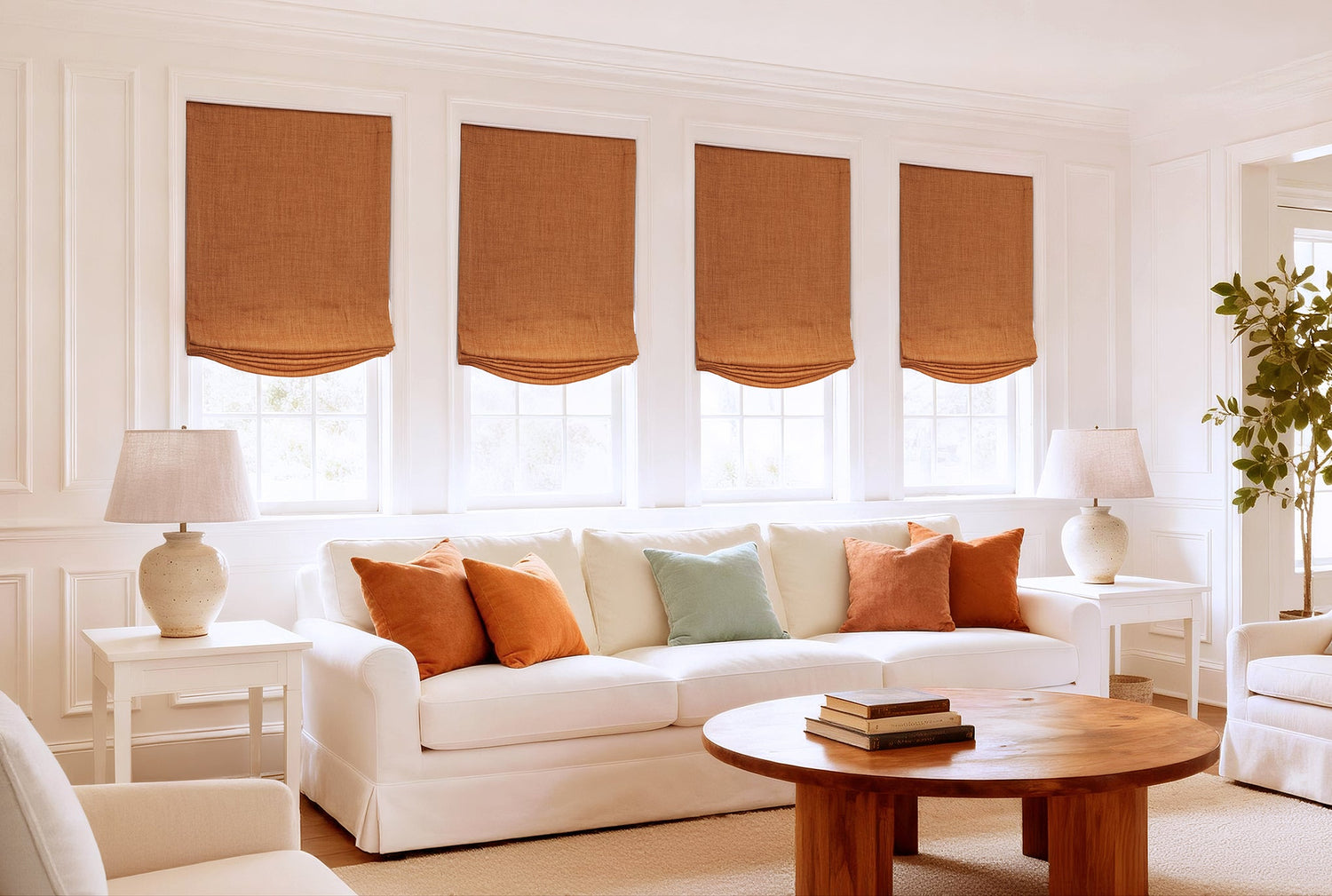 Naturally Textured Roman Shades