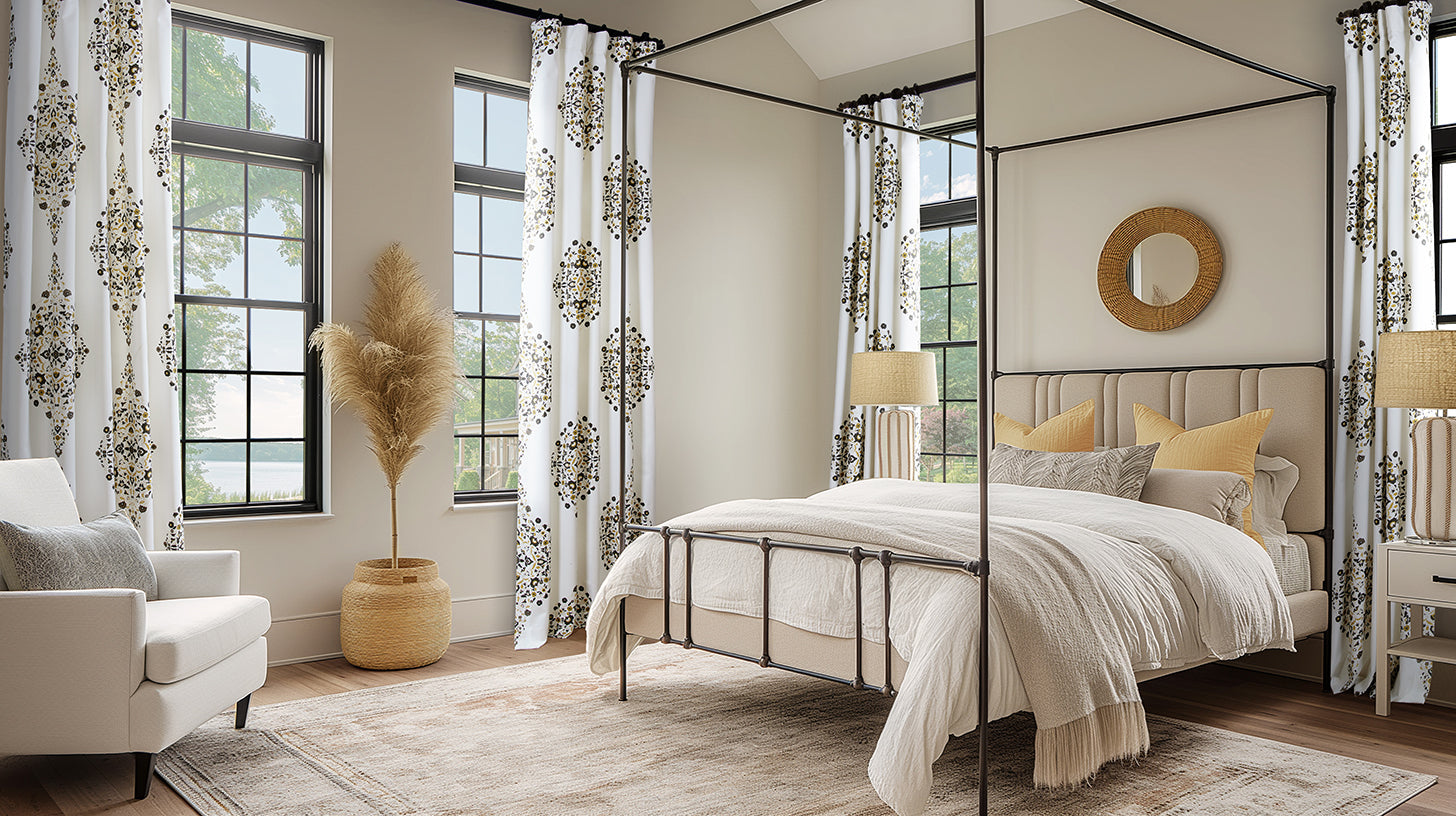 Emblem Patterned Custom Curtains & Drapes